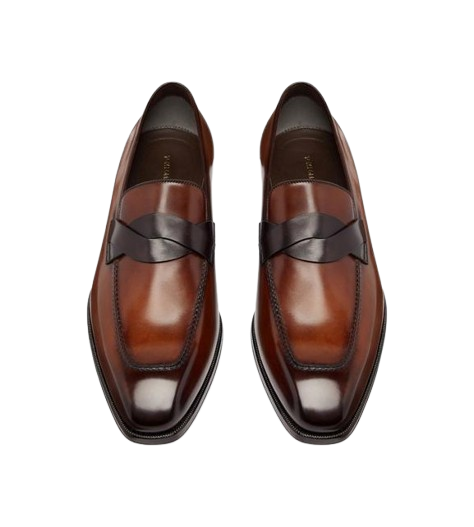BURNISHED LEATHER ELKAN TWISTED BAND LOAFER